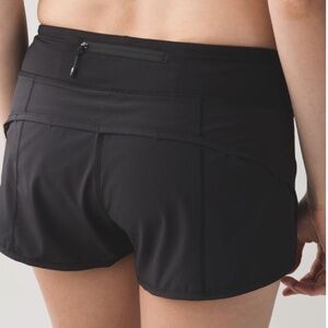 Lululemon Original Run Speed Shorts 4-way Stretch 2.5" inseam Black Size 6